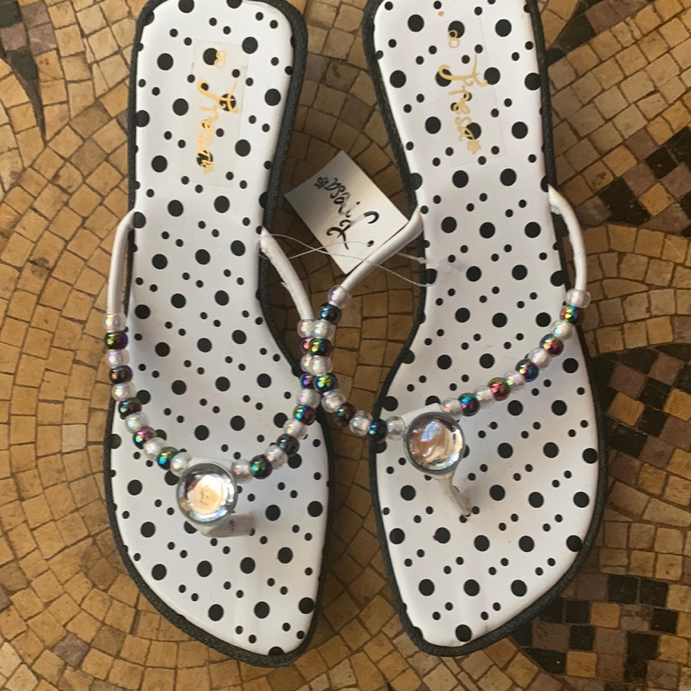 Ladies Freda Beaded Scuffs-Sz 8